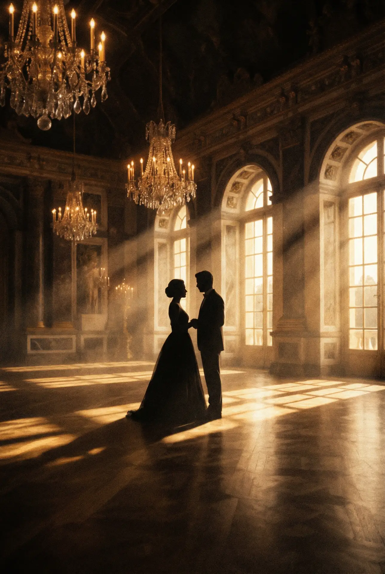 水果派 出品影片《舞厅幽影》海报，水晶灯下双人剪影